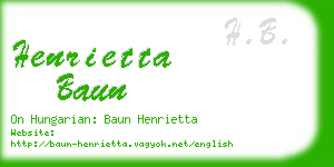 henrietta baun business card